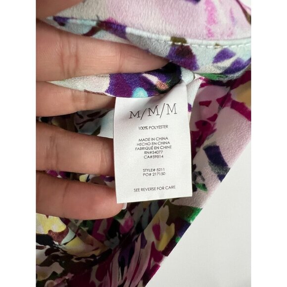 NEW Cabi #5211 Purple Eden Floral Wrap Top Flower Power Cap Sleeve Size M - Picture 8 of 12